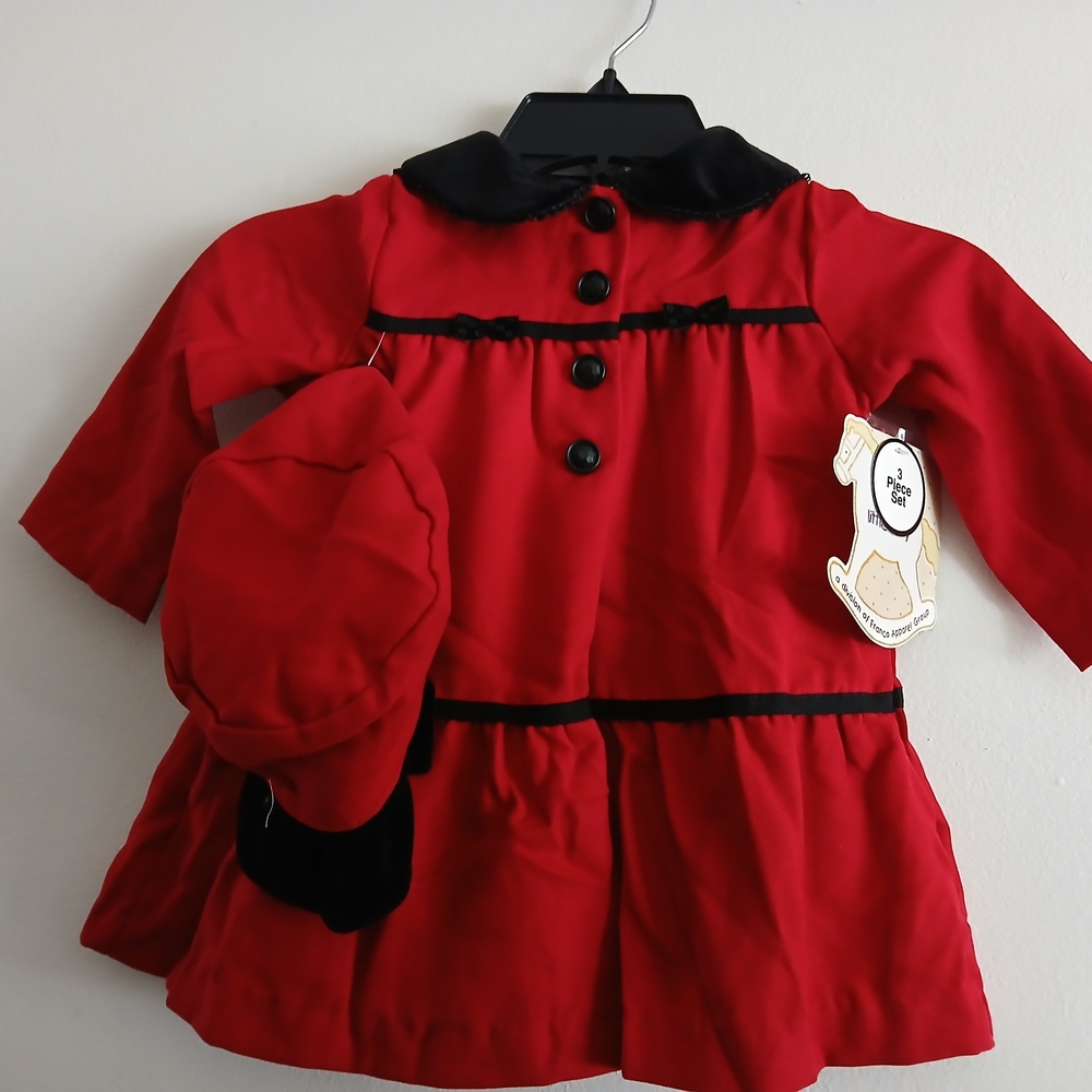Littke Bitty Size 18 Months Red Kids Costume with Hat 3 Pieces New $25